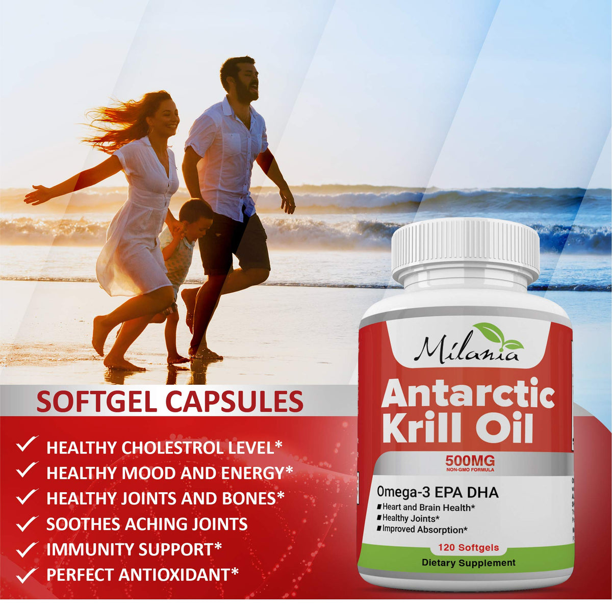 Krill Oil 120 Softgels Omega-3 EPA DHA Astaxanthin 500mg S477677
