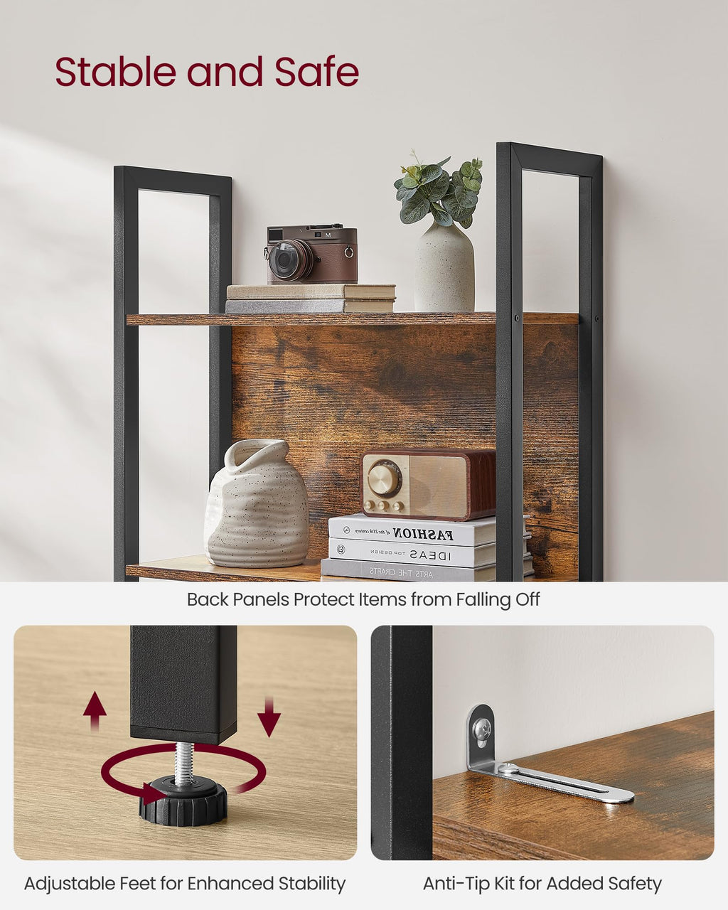 5 Tier Free Standing Bookshelf X73054