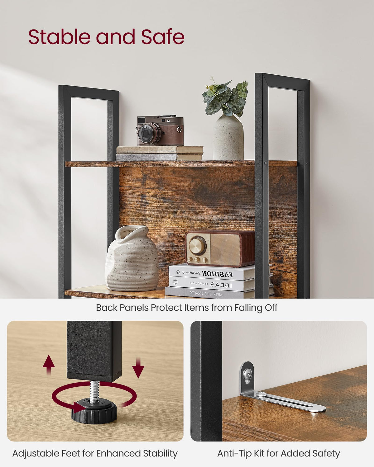 5 Tier Free Standing Bookshelf X73054