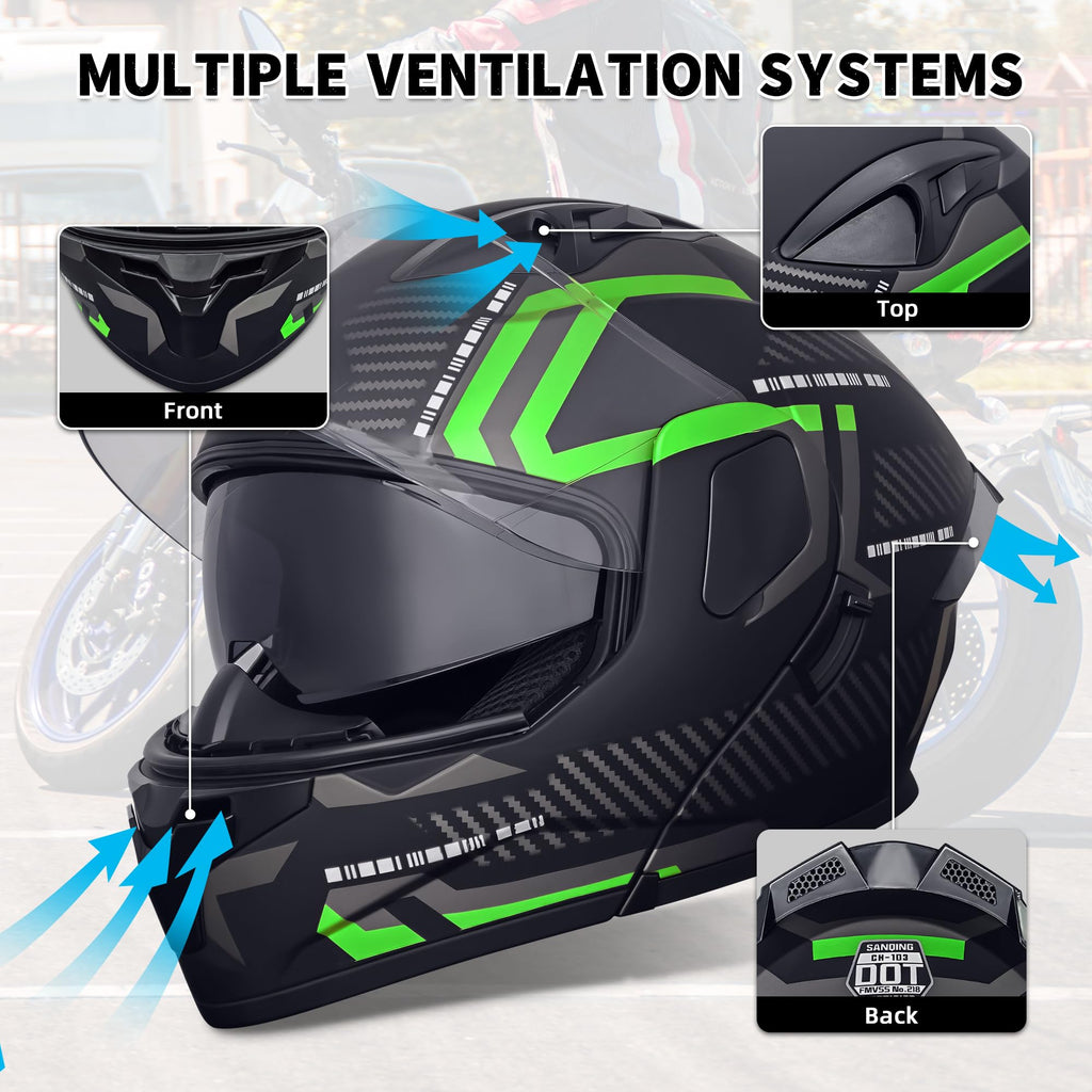 Flip-Up Full Face Motorcycle Helmet E9733
