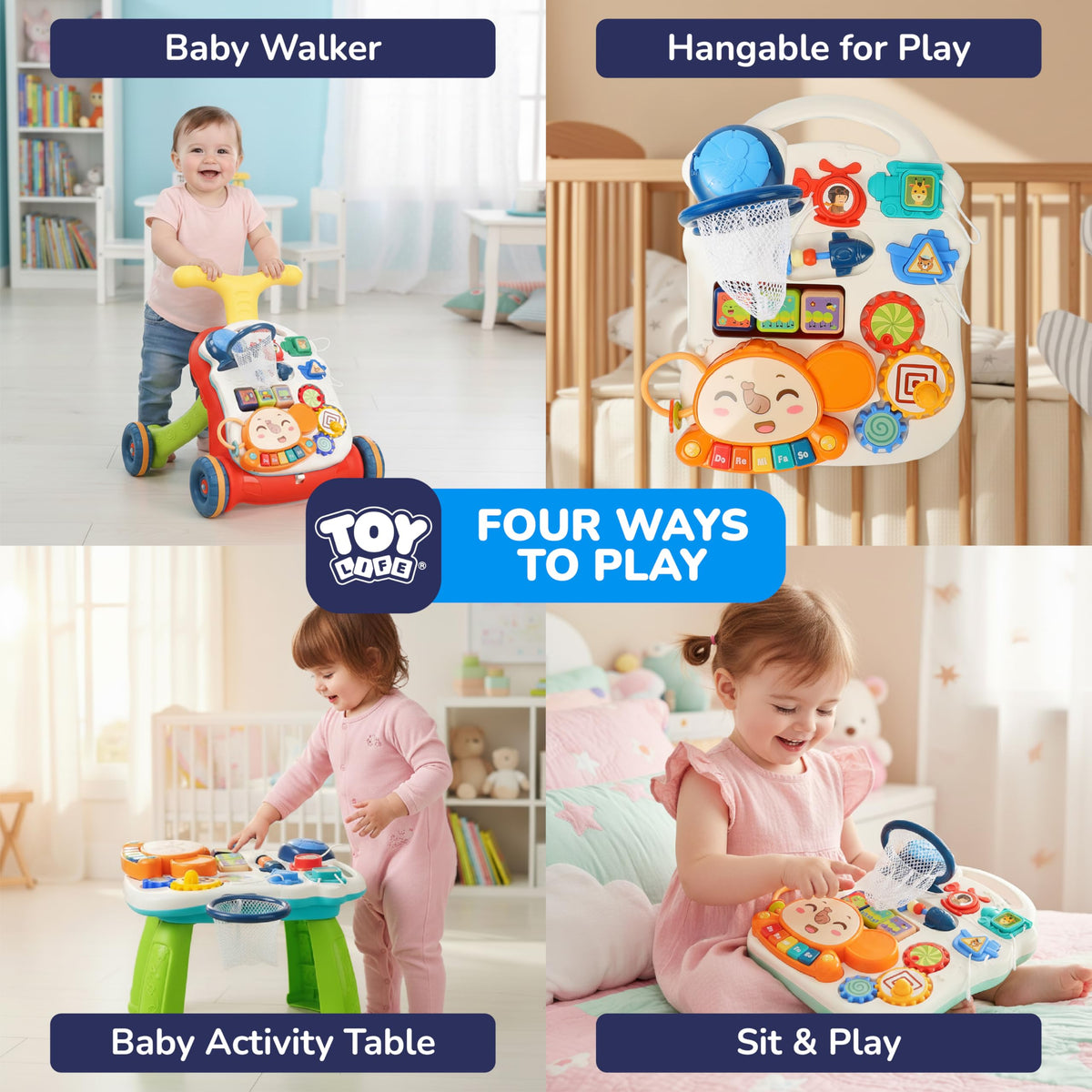 3-in-1 Baby Push Walker & Activity Center G709