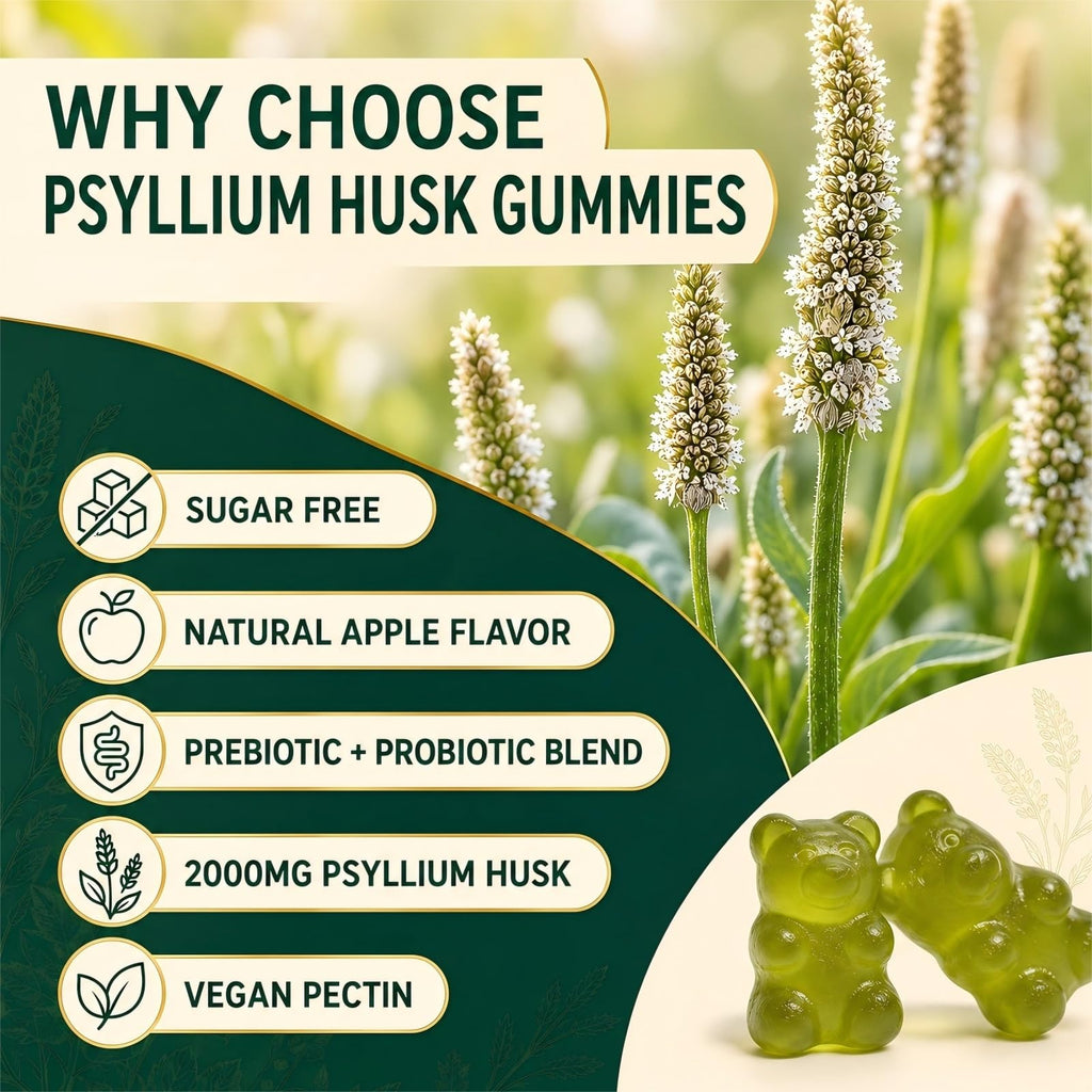 Sugar Free Psyllium Husk Gummies 2000mg 60 Count V98967