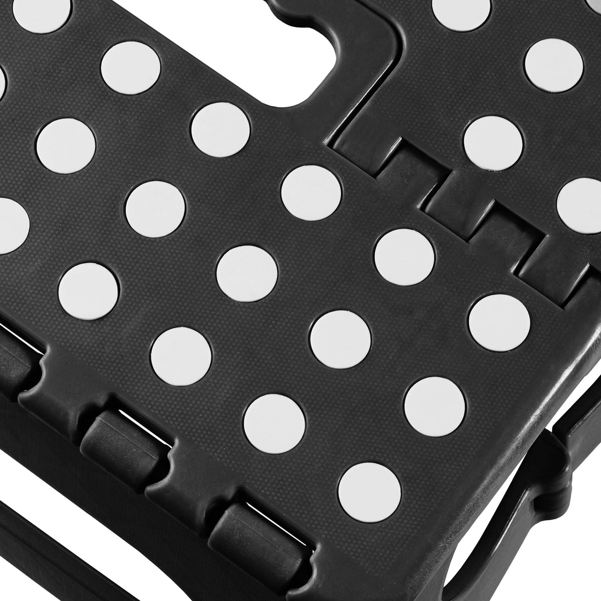 Black Set of 2 Folding Plastic Step Stool with Handle Y5250