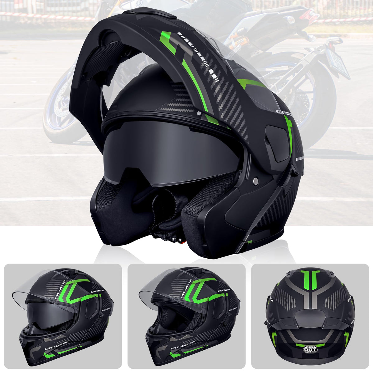 Flip-Up Full Face Motorcycle Helmet E9733