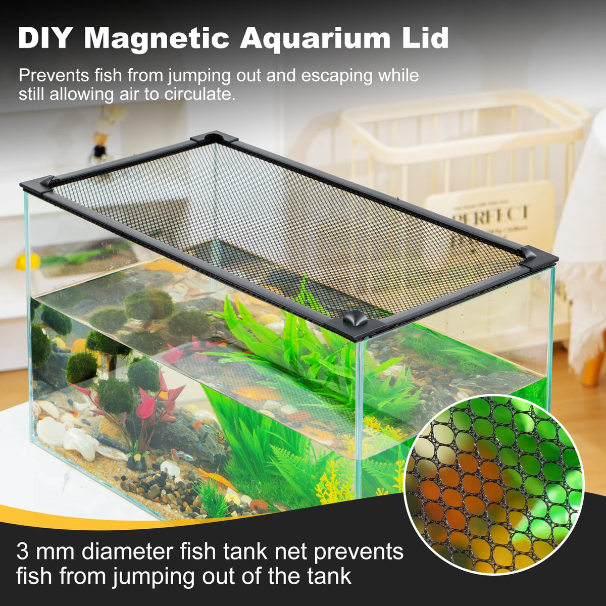 Magnetic Aquarium Lid Anti-Jumping Net Cover Z513