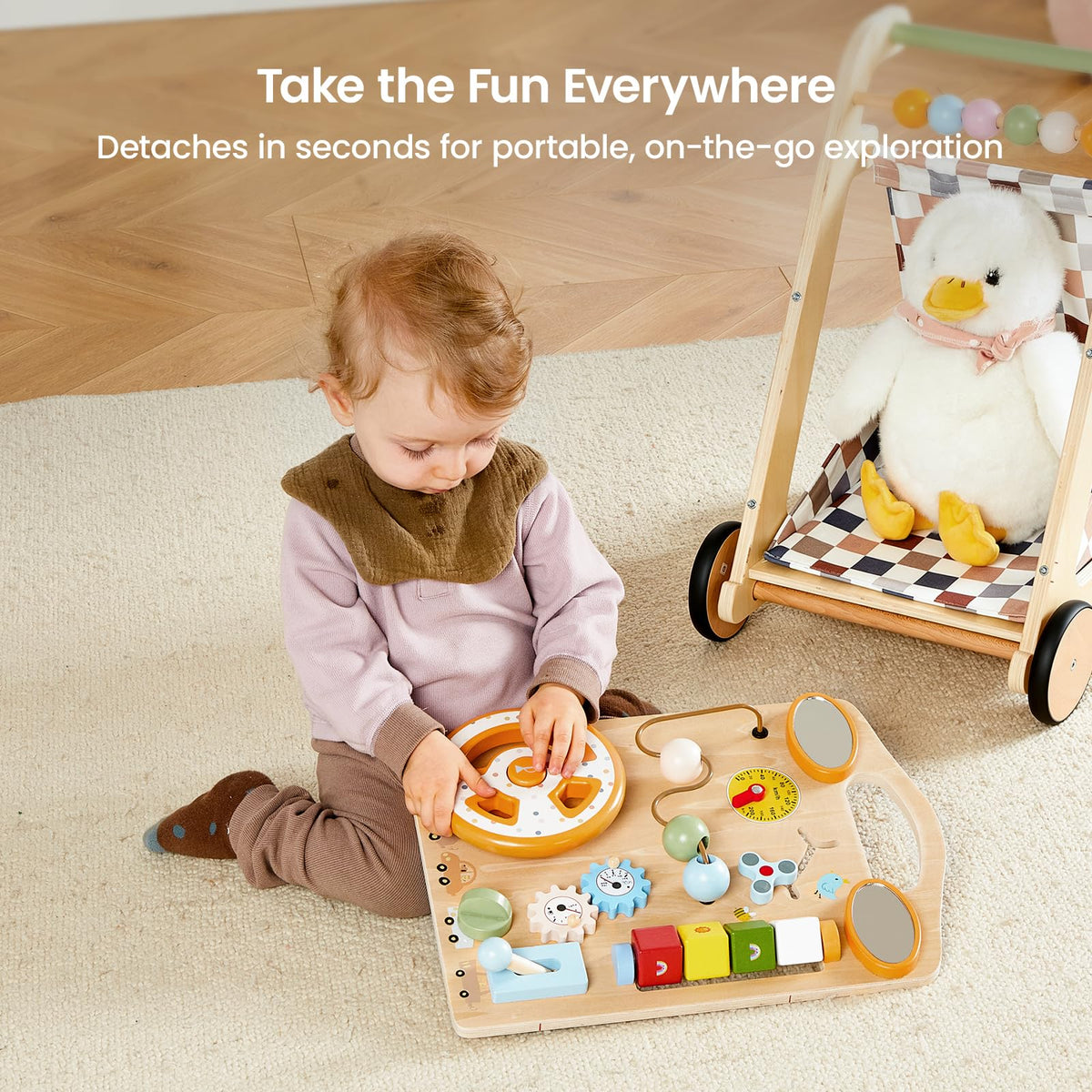 Wooden Baby Walker with Wheels N74869