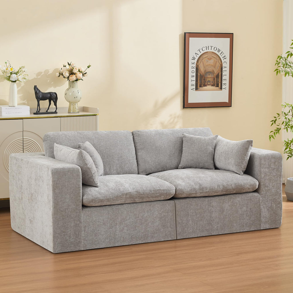 Light Grey Chenille Modular Sectional Sofa C843