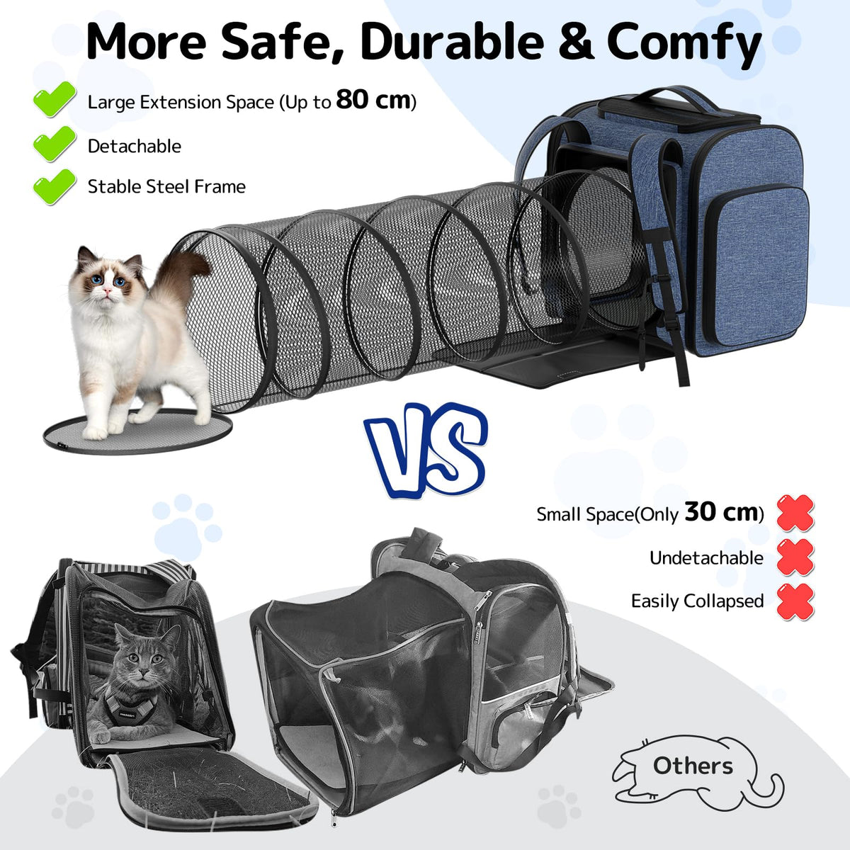 Cat Backpack with Play Tunnel X155
