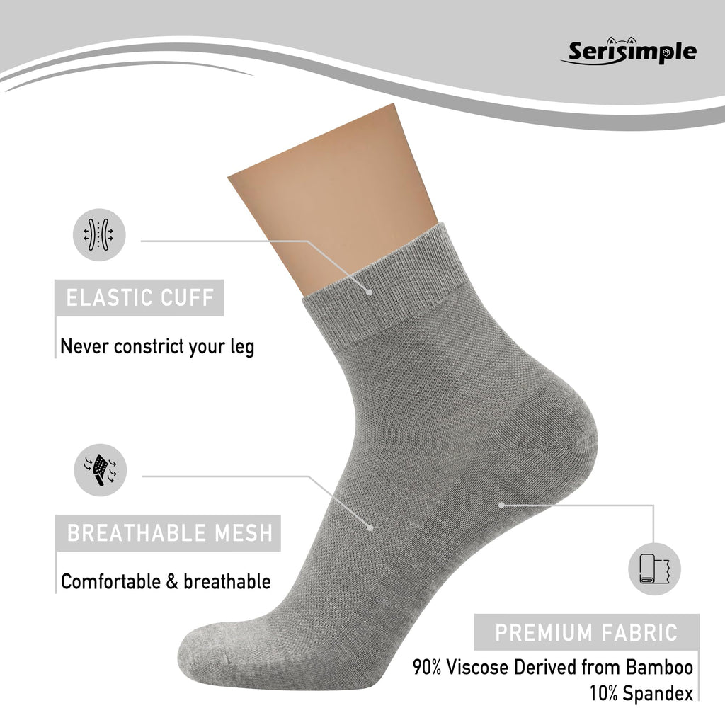 Mens Rayon Bamboo Mesh Breathable Ankle Socks 5 Pairs W233
