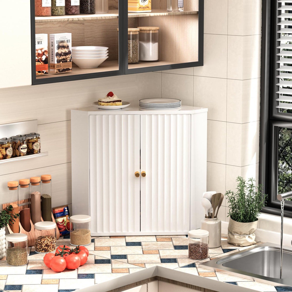 Large White Bamboo Bread Box K28278