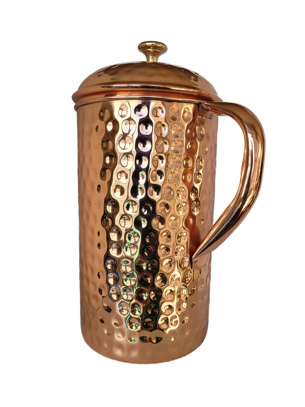 Half Gallon Hammered Pure Copper Pitcher with Lid U38850