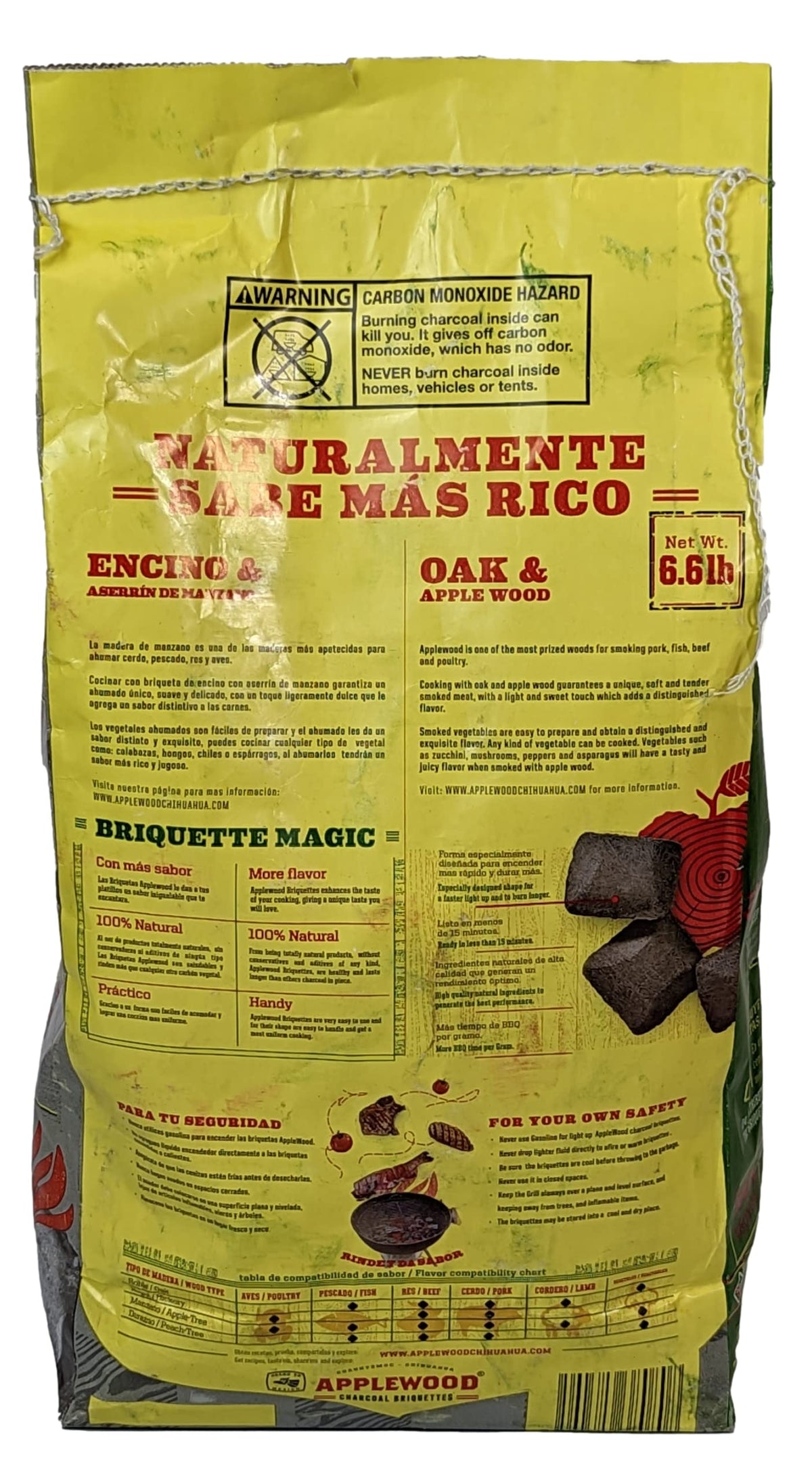 Oak & Applewood Charcoal Briquettes 6.5 Lb E150964