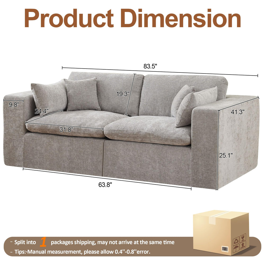 Light Grey Chenille Modular Sectional Sofa C843
