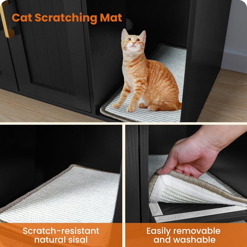 Cat Litter Box Enclosure with Scratching Mat L3275