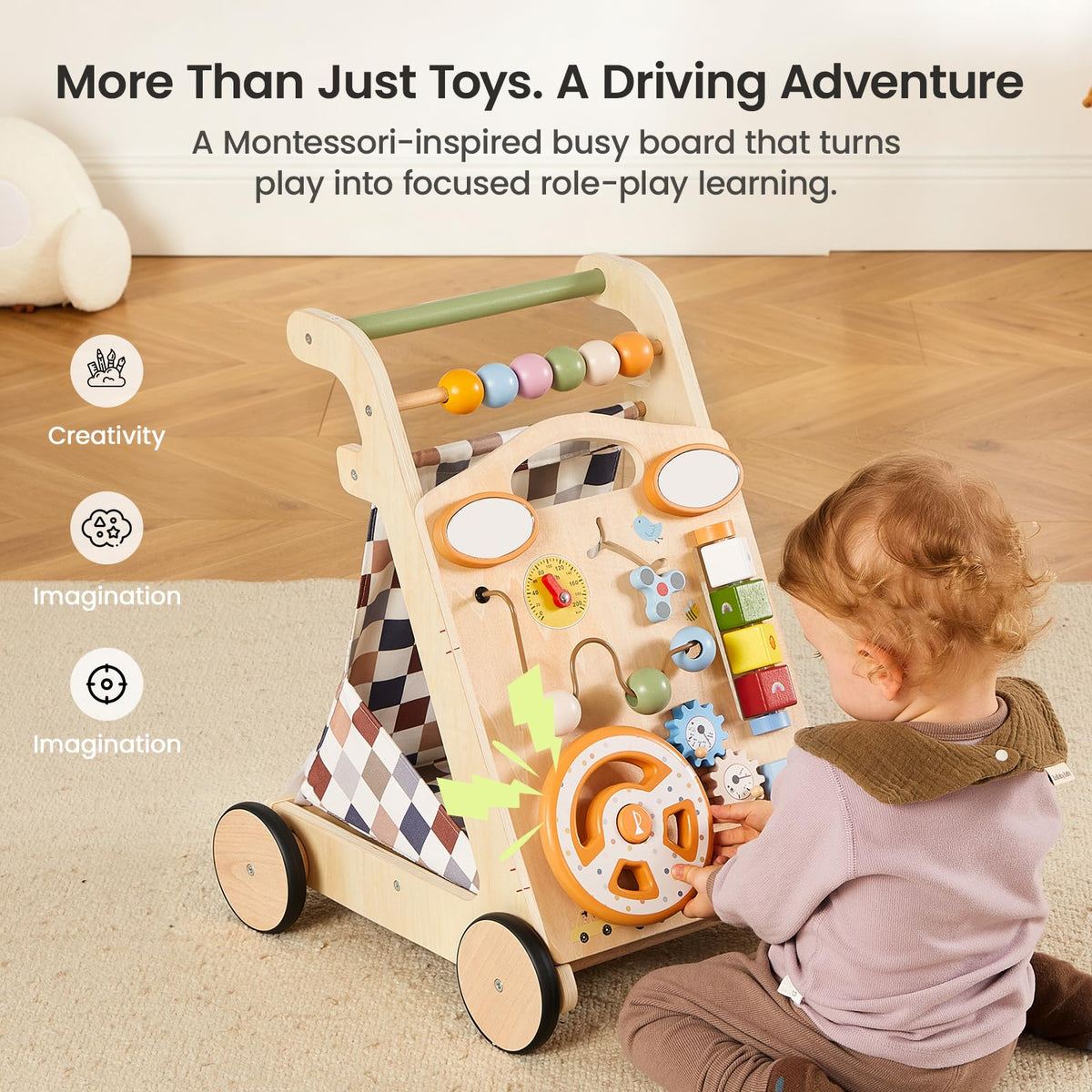 Wooden Baby Walker with Wheels N74869