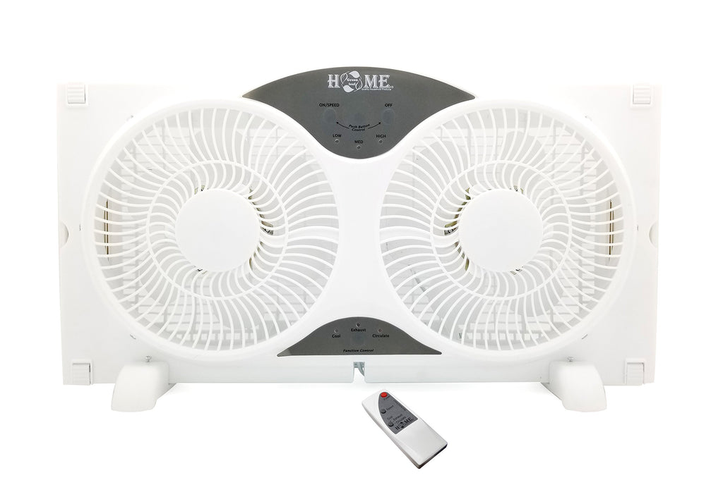 9" Twin Window Fan 3 Speed with Remote Control, White M76858