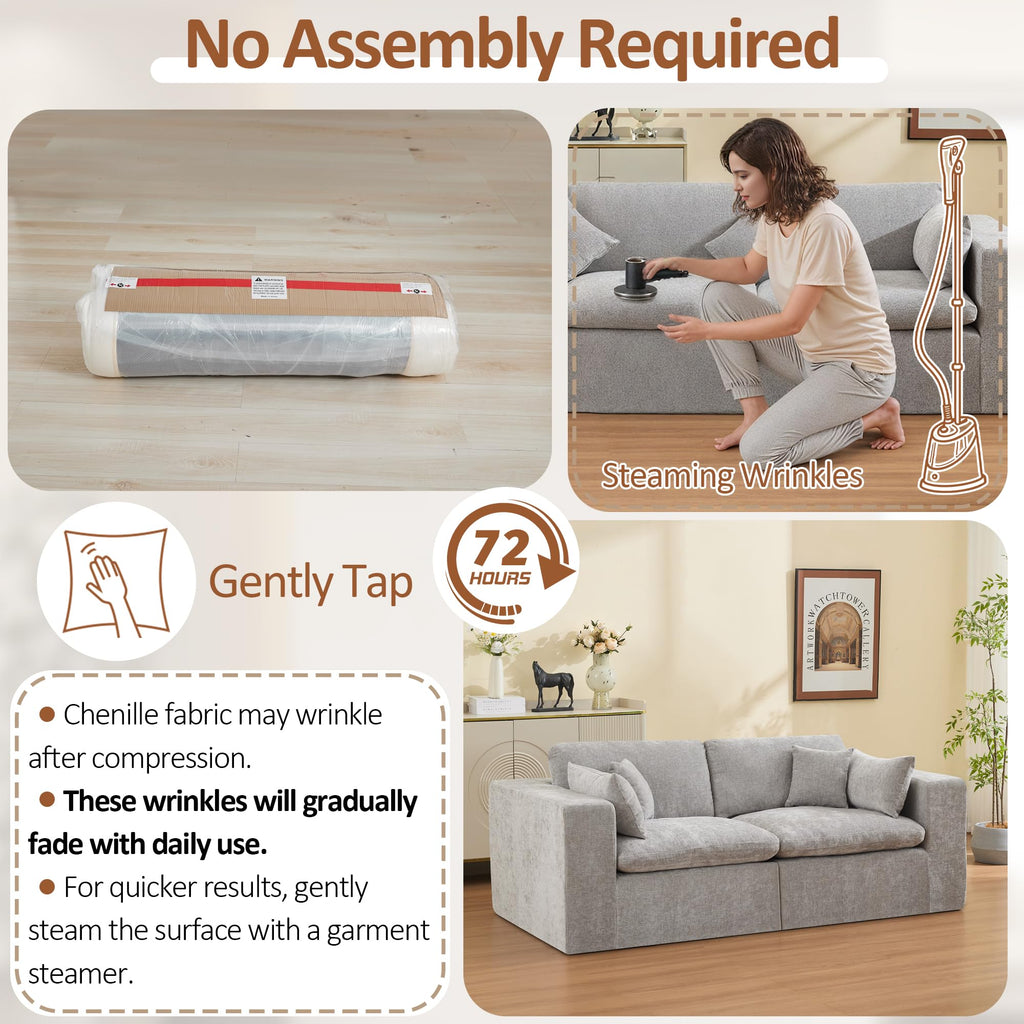 Light Grey Chenille Modular Sectional Sofa C843