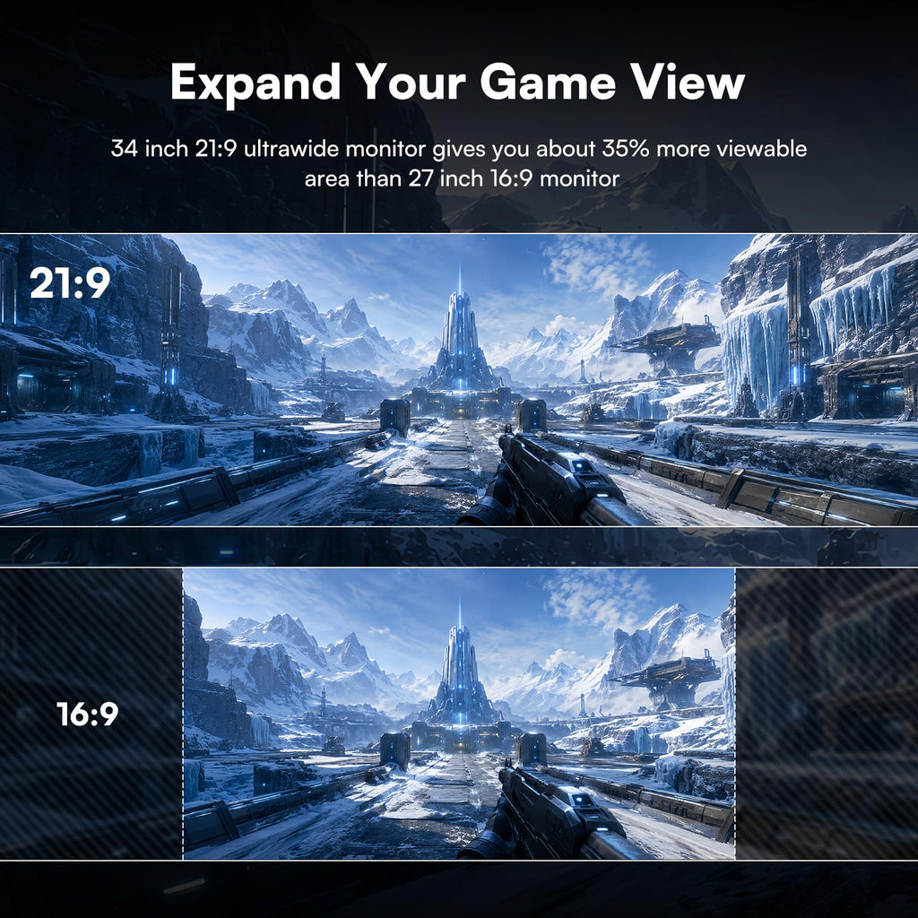 34 Inch Ultrawide Curved Gaming Monitor WQHD 165Hz 1500R Y3835