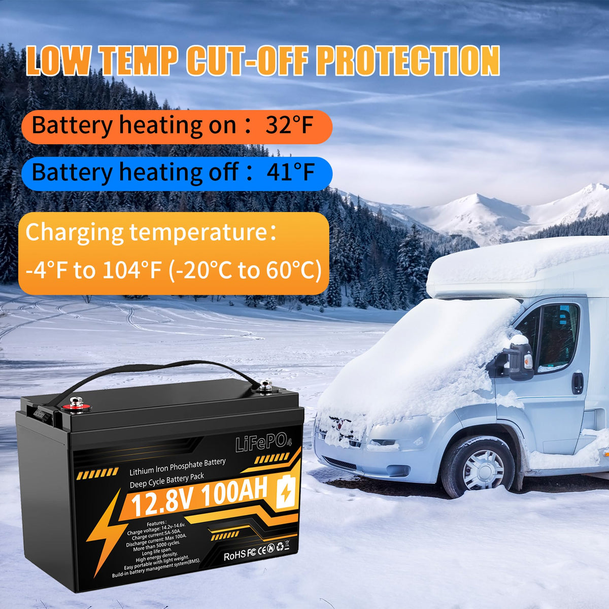 12V 100Ah LiFePO4 Deep Cycle Battery M39791