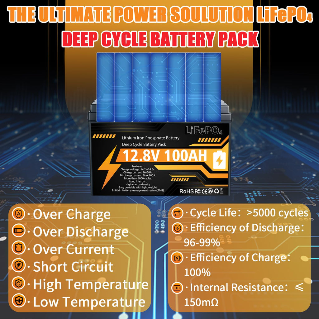 12V 100Ah LiFePO4 Deep Cycle Battery M39791