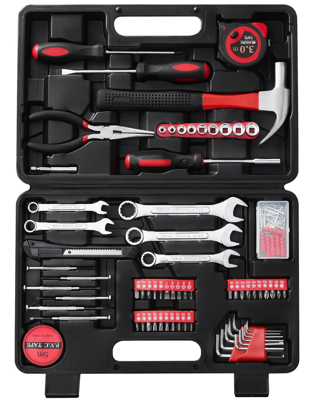 146-Piece Household Tool Kit with Storage ToolBox T1936