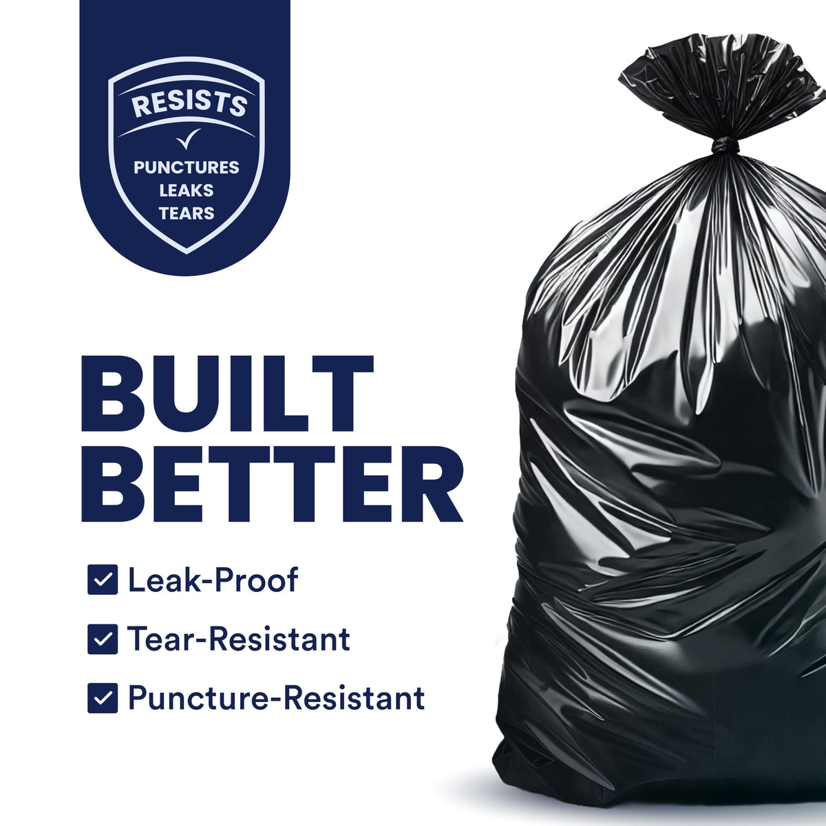 55-60 Gallon 1.2 Mil Black Trash Bags 100 Count B986820