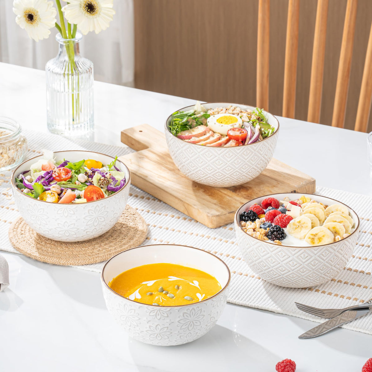 26 oz Ceramic Soup Bowls Set of 4 D5186