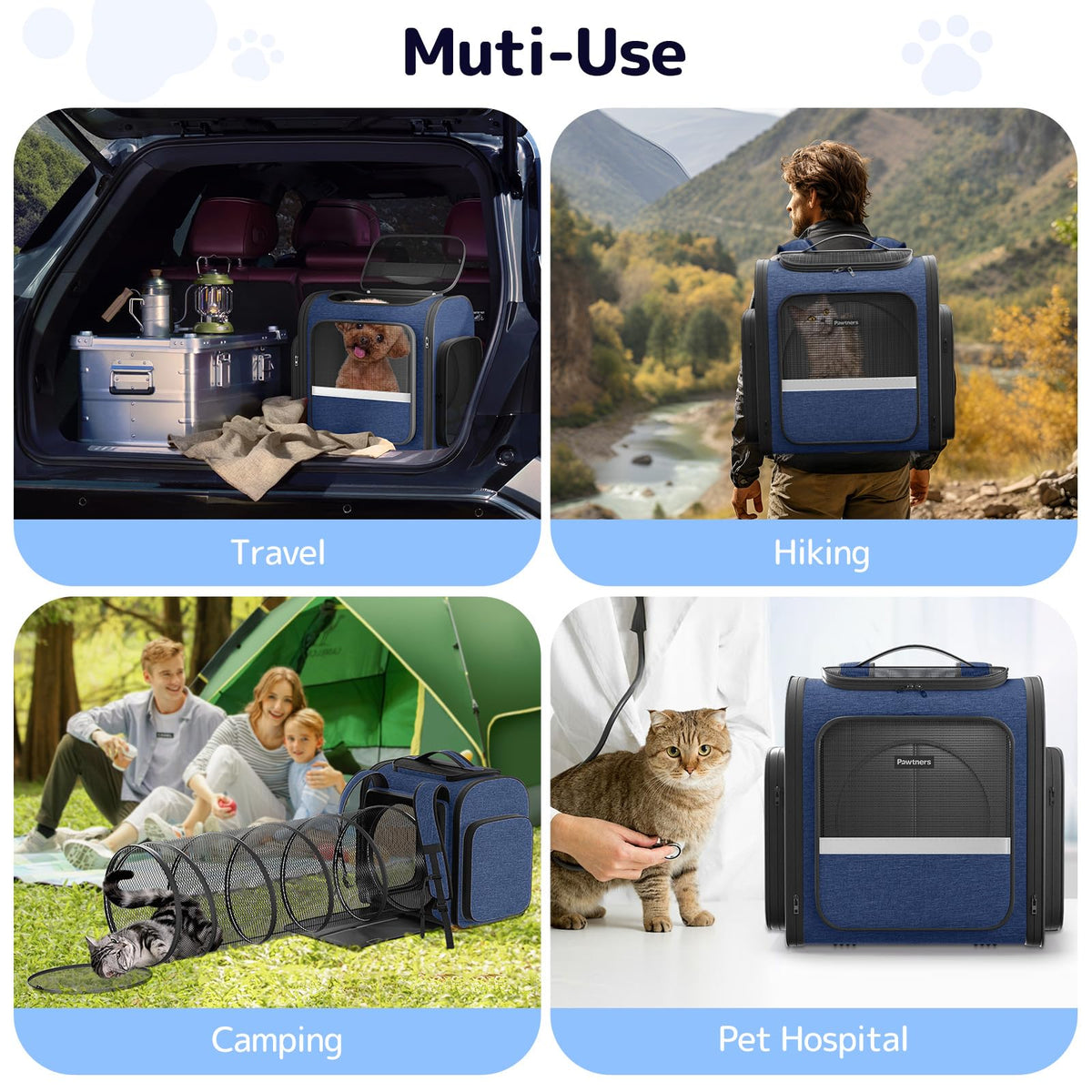 Cat Backpack with Play Tunnel X155
