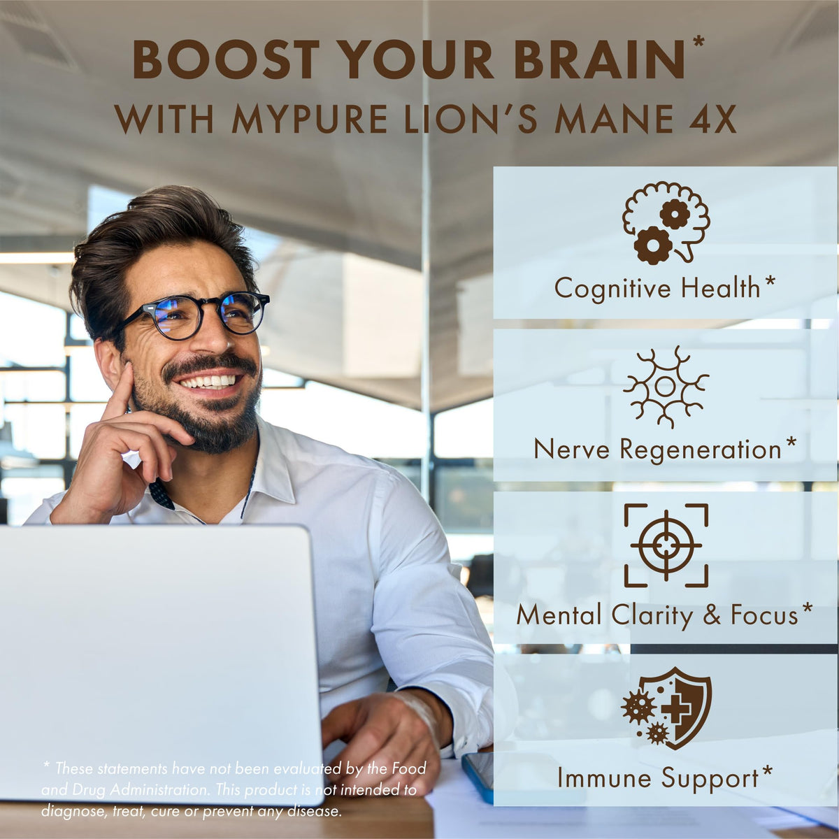 Lion's Mane Brain Support Supplement 30 Capsules X41890
