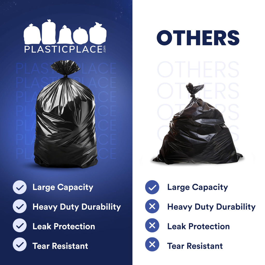 55-60 Gallon 1.2 Mil Black Trash Bags 100 Count B986820