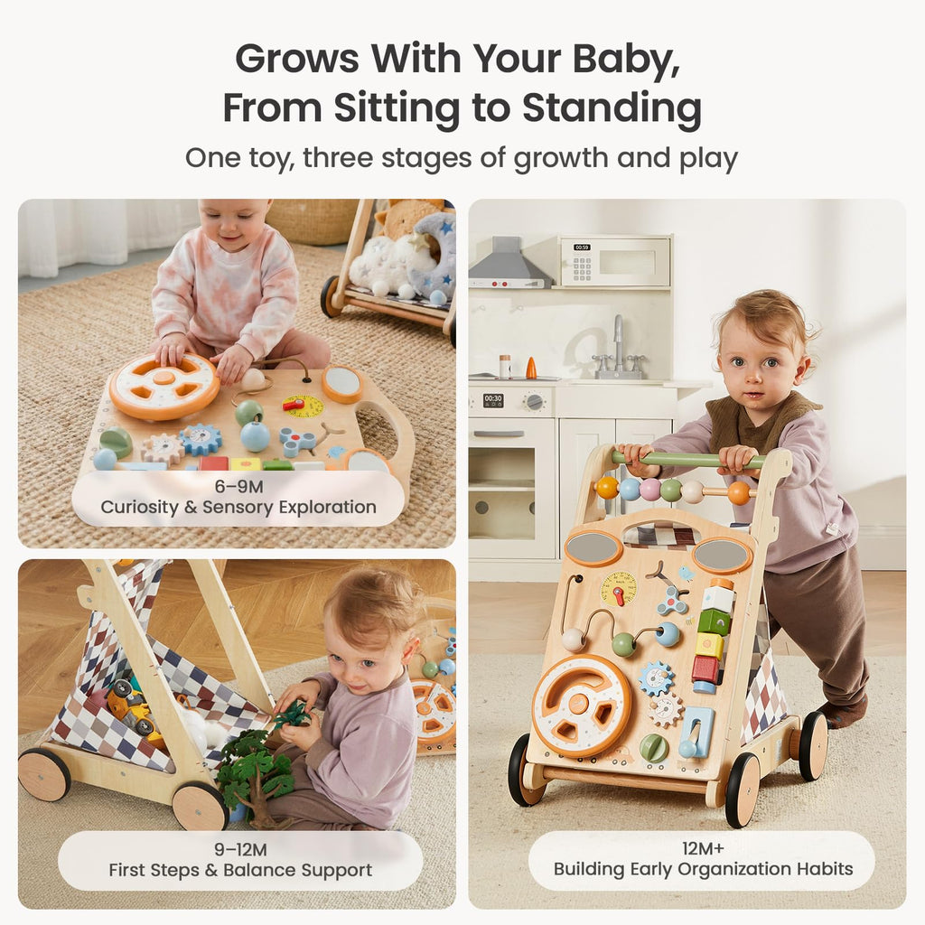 Wooden Baby Walker with Wheels N74869