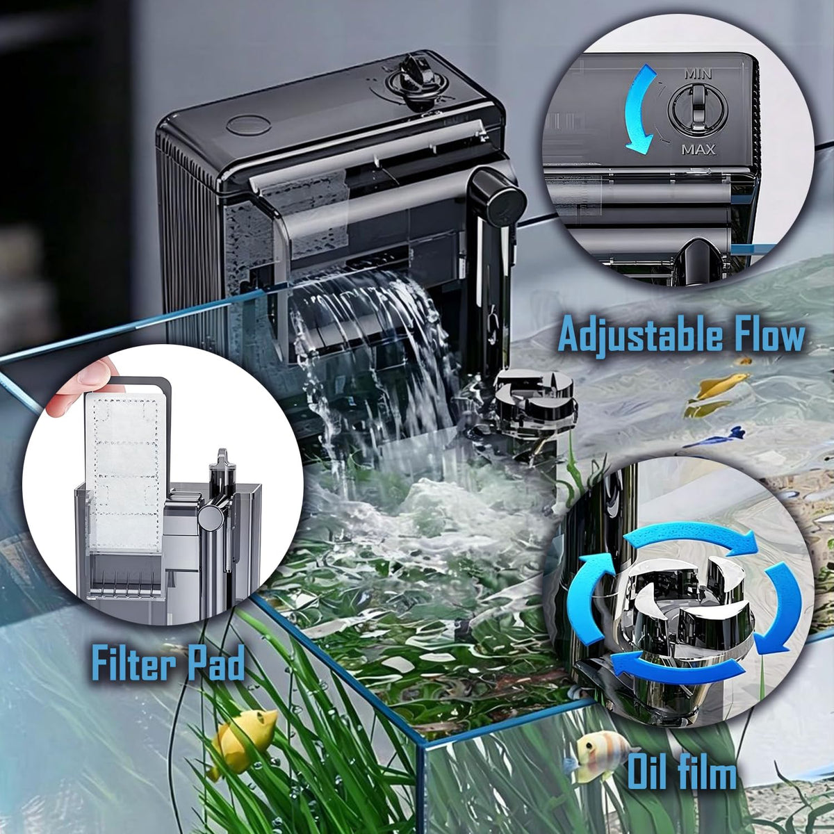 1.5 Gallon Glass Aquarium Starter Kit with Filter and LED Light C149442