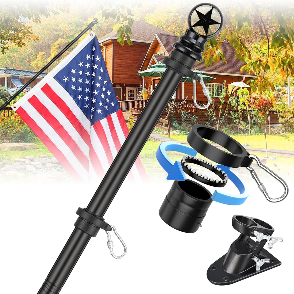 5ft Tangle-Free Stainless Steel Flag Pole Kit K9648