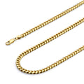 14k Yellow Gold Solid Cuban Curb Chain Necklace C578