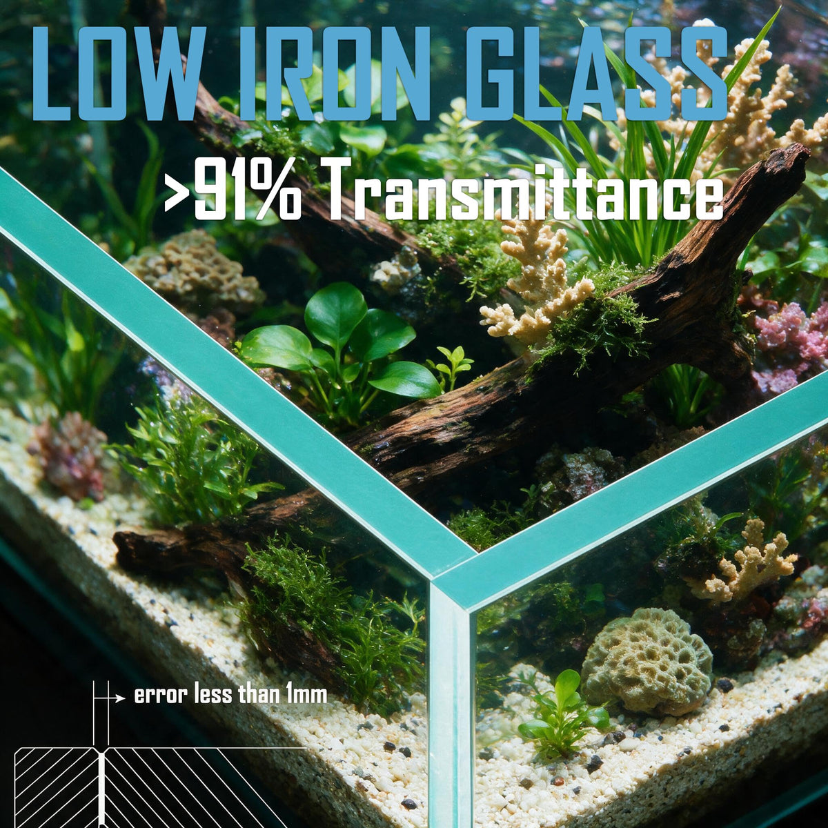 1.5 Gallon Glass Aquarium Starter Kit with Filter and LED Light C149442