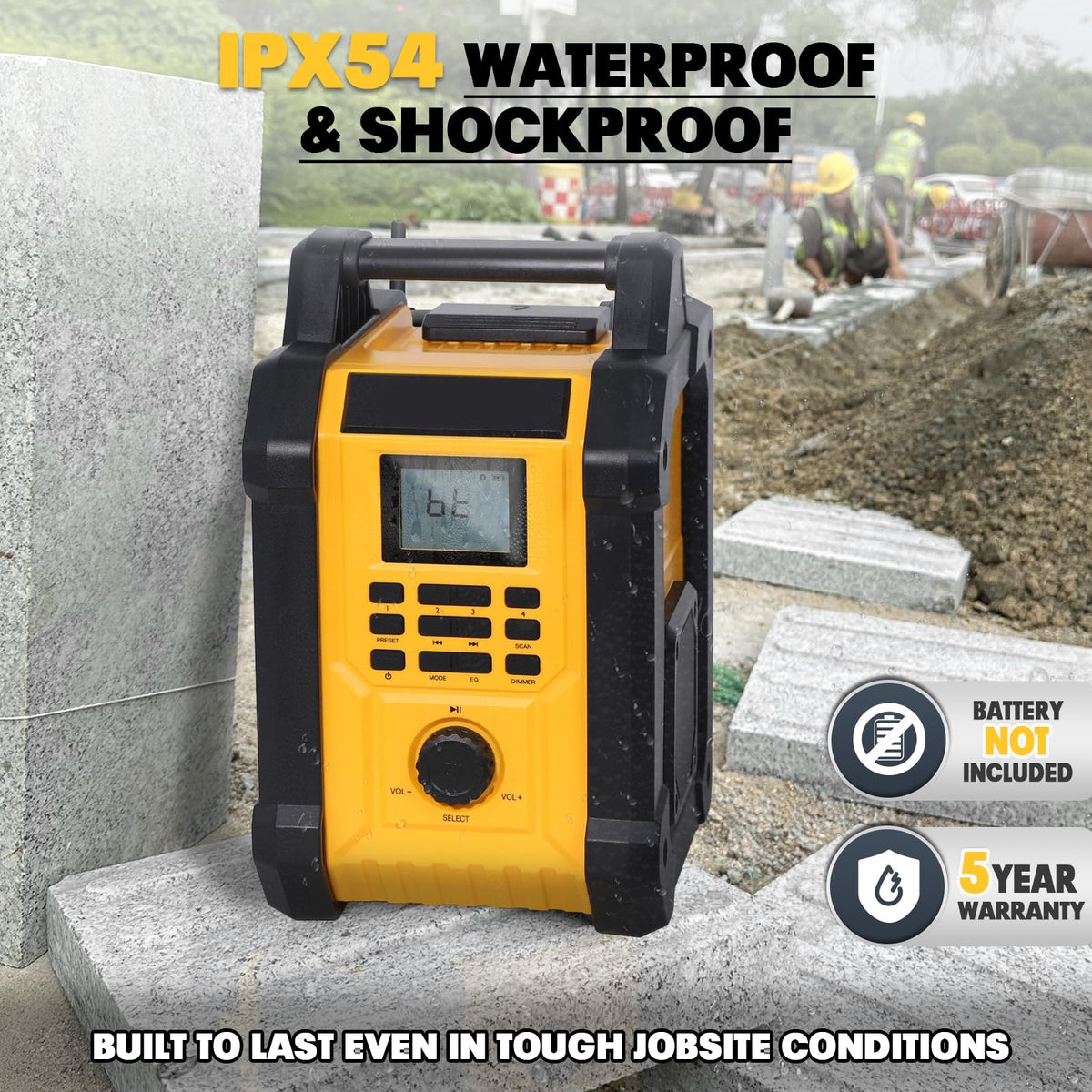 Portable Waterproof AM/FM Jobsite Radio Speaker O145533