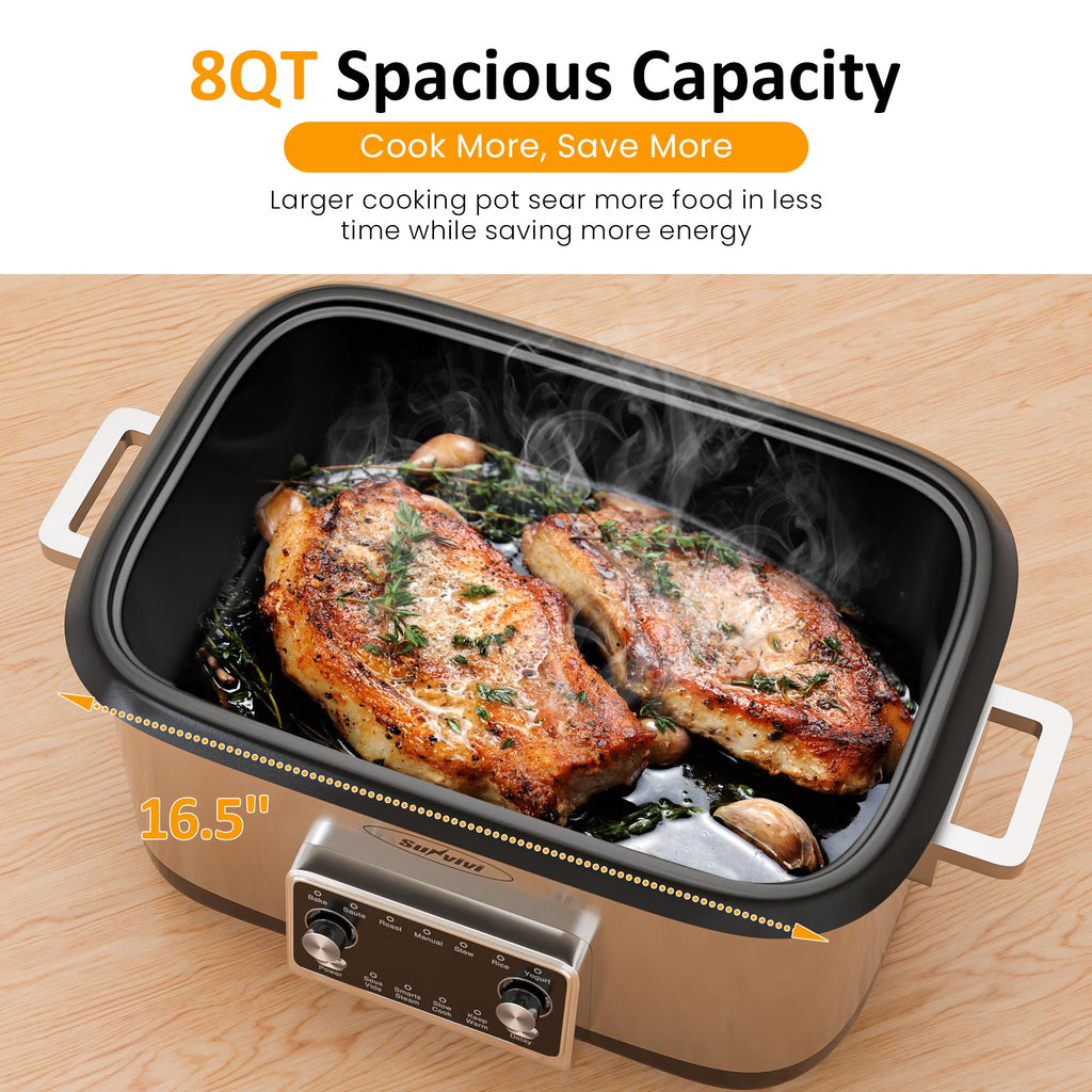 8 Quart Programmable Slow Cooker with Non-stick Pot Y4958