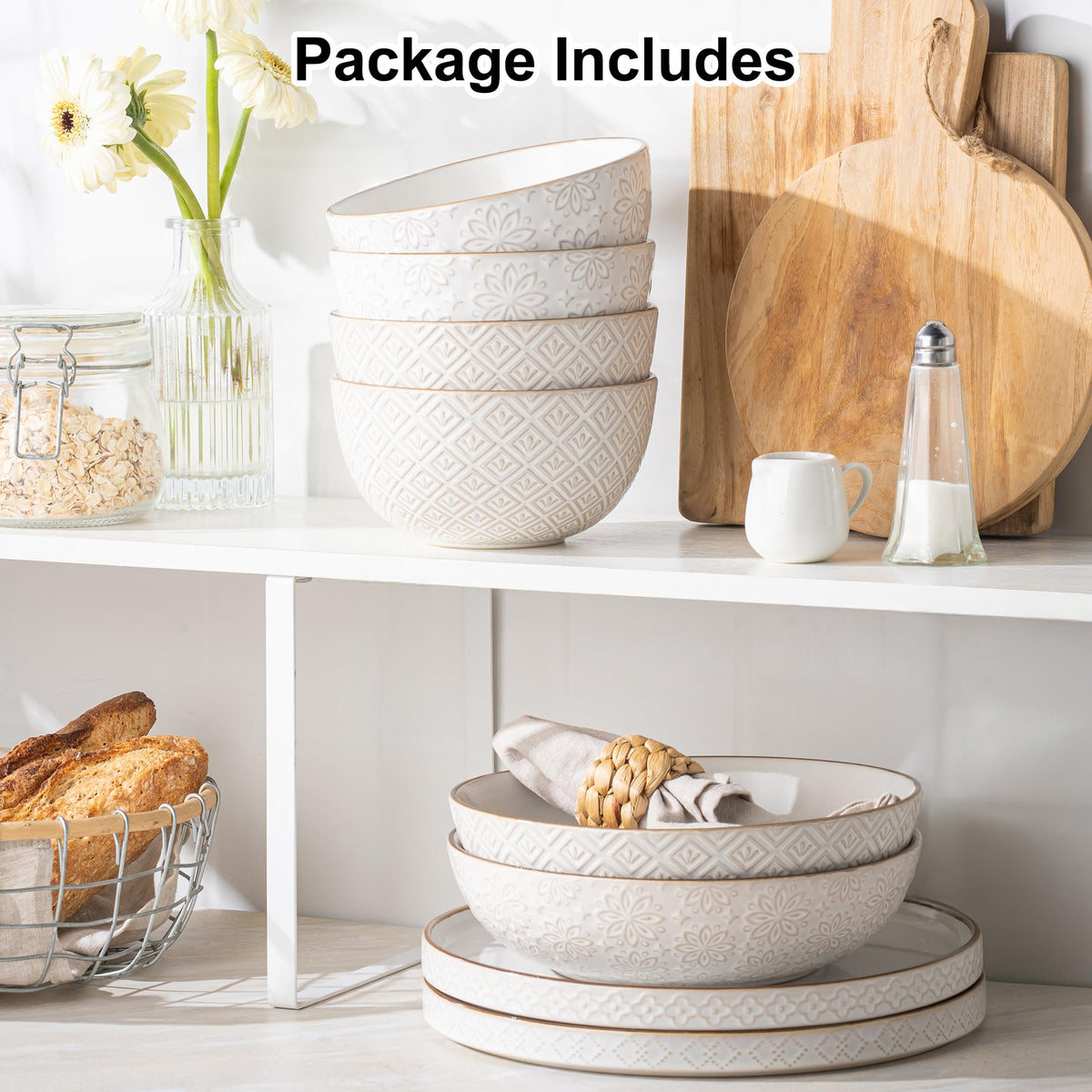 26 oz Ceramic Soup Bowls Set of 4 D5186