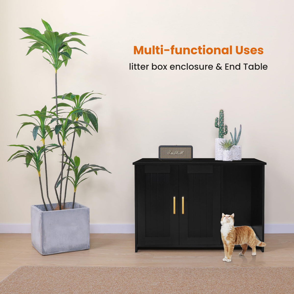Cat Litter Box Enclosure with Scratching Mat L3275