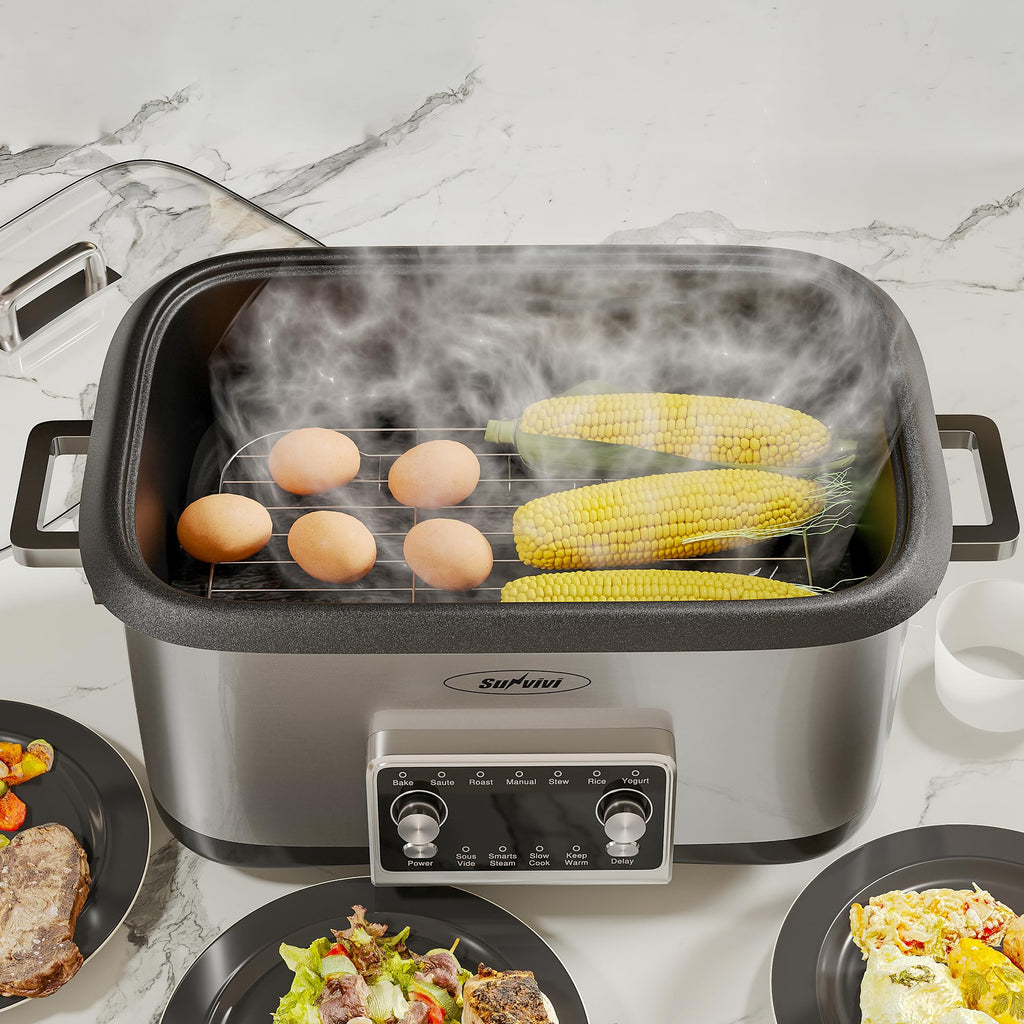 8 Quart Programmable Slow Cooker with Non-stick Pot Y4958