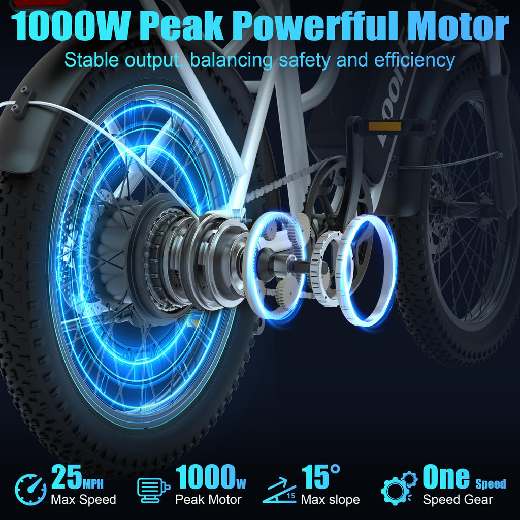 1000W 48V 13Ah Electric Bicycle with Rear Seat and Front Basket R7885