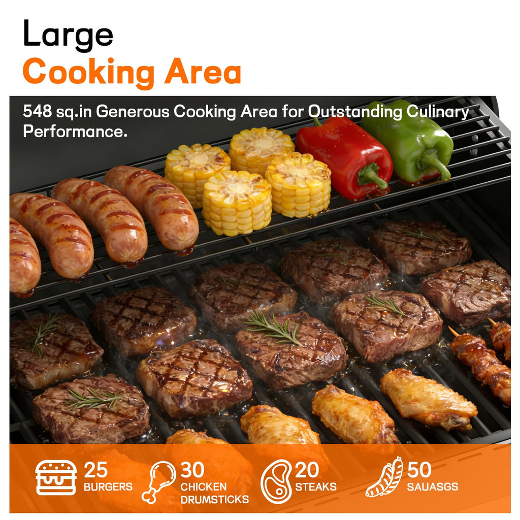 4 Burner Gas Grill with Infrared Side Burner X740