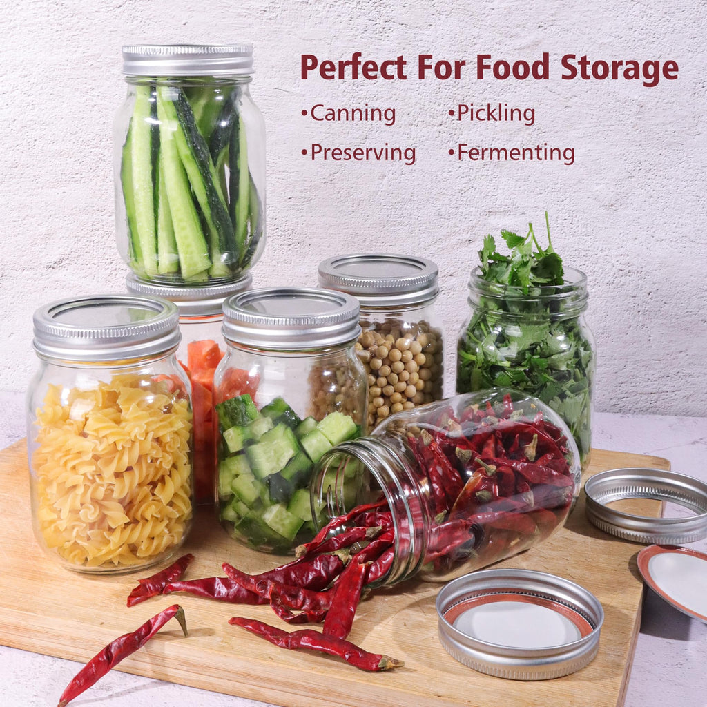 16 oz Mason Jars with Lids and Bands, 15 Pack H538486