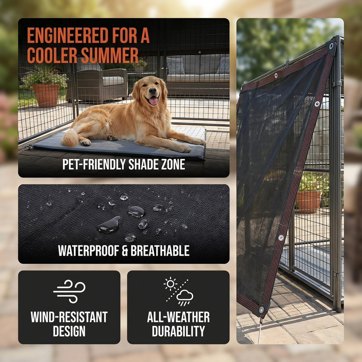 10x10ft Outdoor Dog Kennel Cover E39527