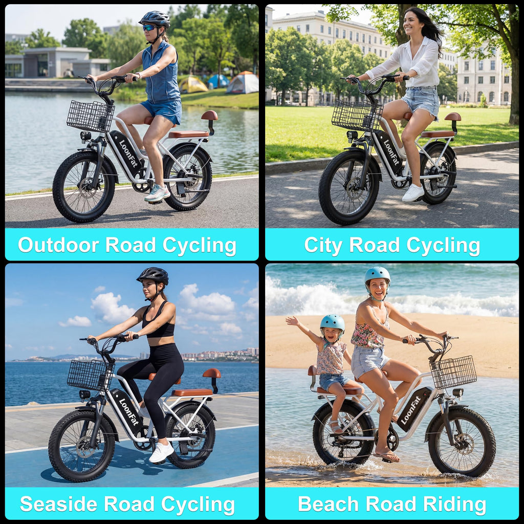 1000W 48V 13Ah Electric Bicycle with Rear Seat and Front Basket R7885
