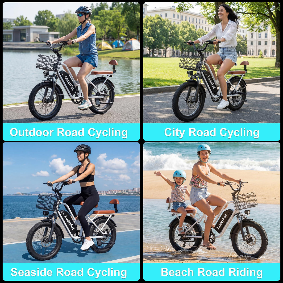 1000W 48V 13Ah Electric Bicycle with Rear Seat and Front Basket R7885