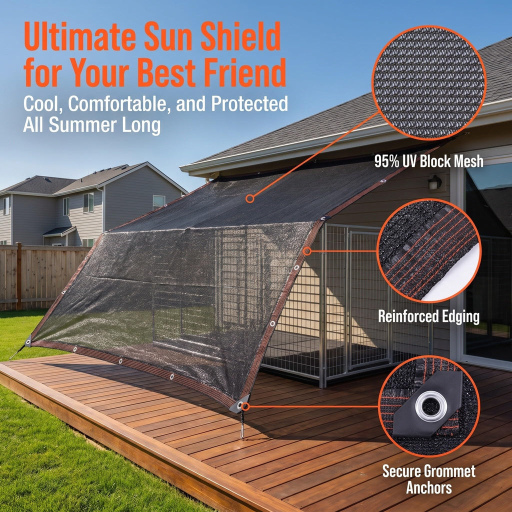10x10ft Outdoor Dog Kennel Cover E39527