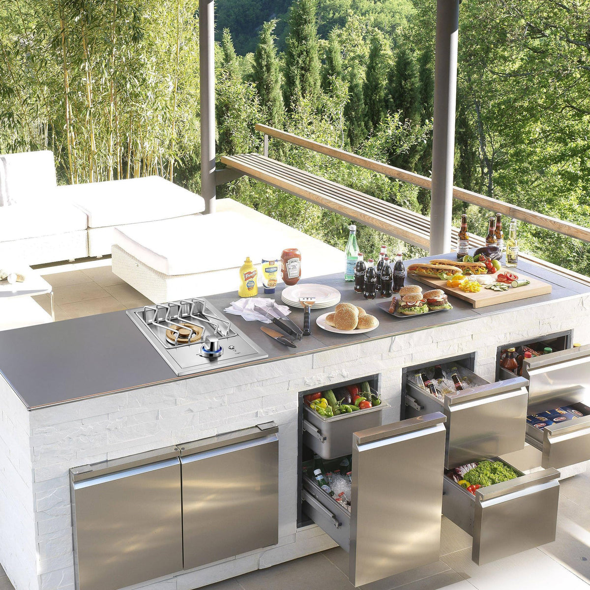 17500BTU Liquid Propane Side Burner 304 Stainless Steel U15965