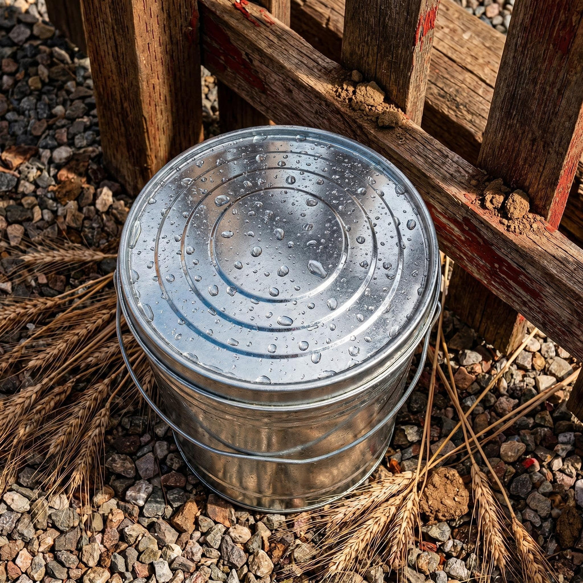 6 Gal Galvanized Steel Locking Lid Trash Can L300